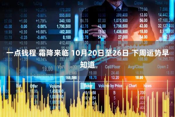 一点钱程 霜降来临 10月20日至26日 下周运势早知道