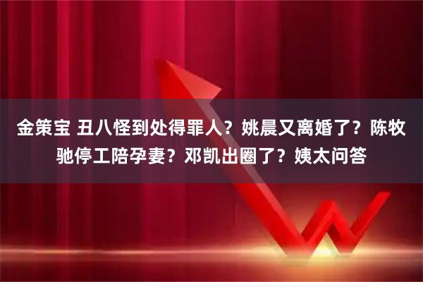 金策宝 丑八怪到处得罪人？姚晨又离婚了？陈牧驰停工陪孕妻？邓凯出圈了？姨太问答